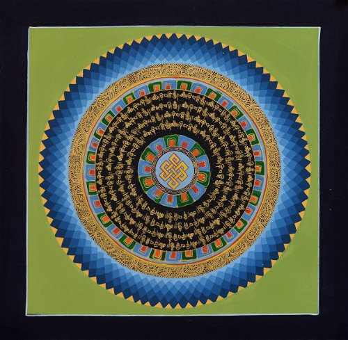 Картина Мандала с Бесконечным узлом (синий узор, 32 х 32 см)