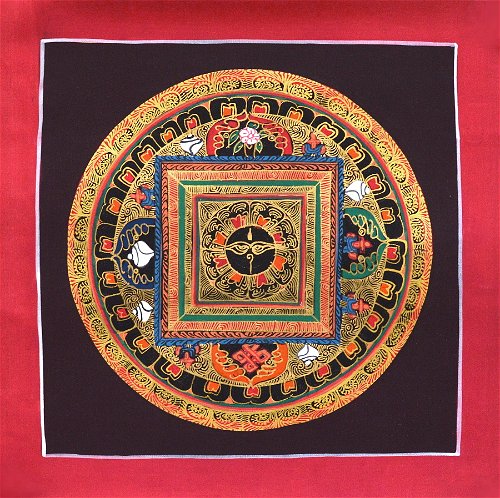 Картина Мандала с Глазами Будды (коричневый фон, 25,8 х 25,8 см)