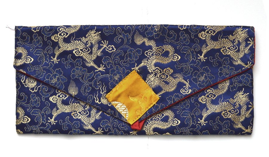 Конверт для печа синий с драконами, 13,5 x 29 см