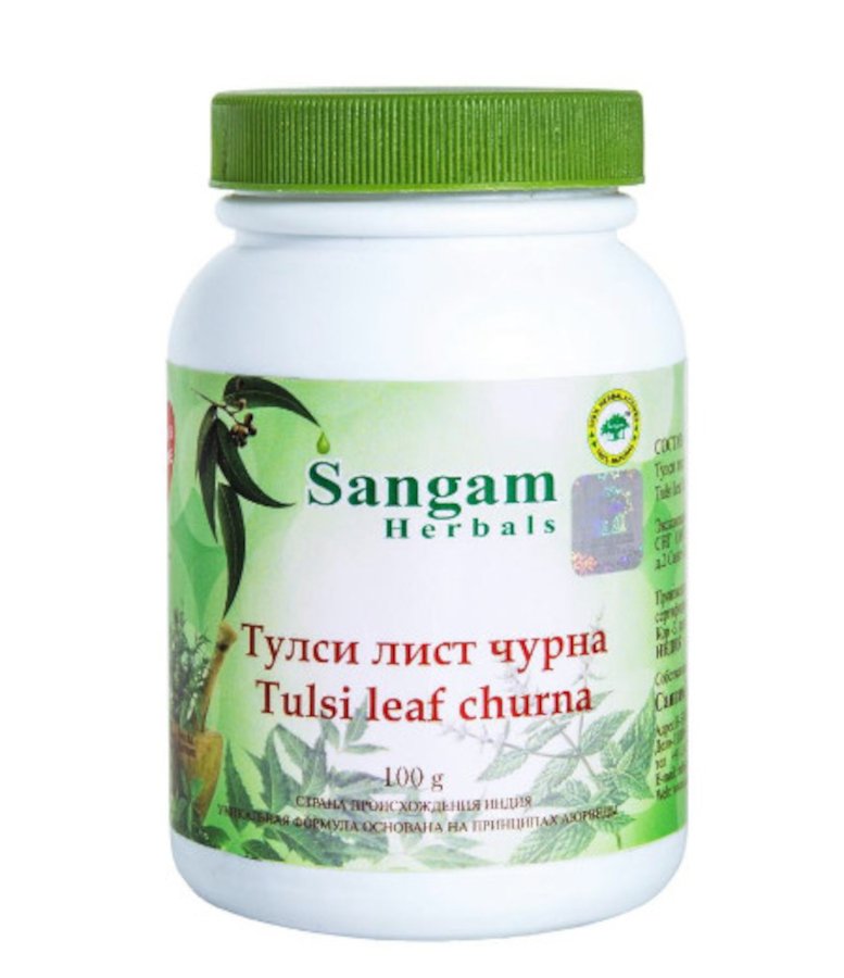 Купить Тулси лист чурна (Tulsi leaf churnam) Сангам Хербалс, 100 г в интернет-магазине #store#