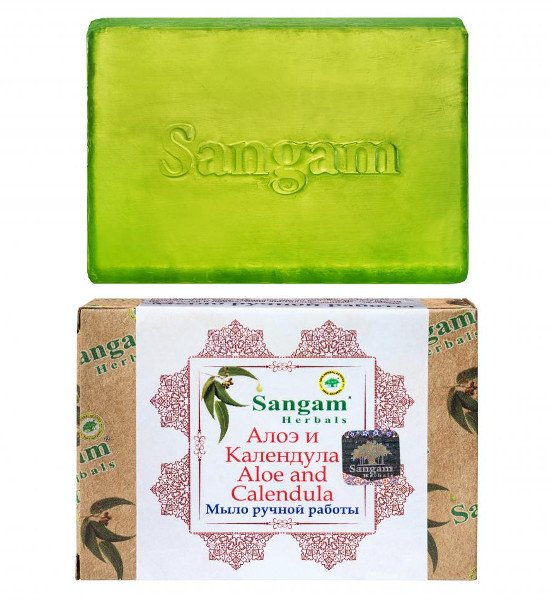 Купить Мыло Sangam Herbals Алоэ и Календула (100 г) (уценка) в интернет-магазине #store#