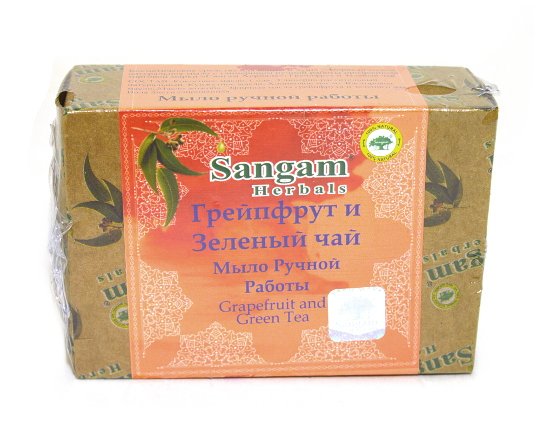 Мыло Sangam Herbals Грейпфрут и Зеленый чай (100 г). 