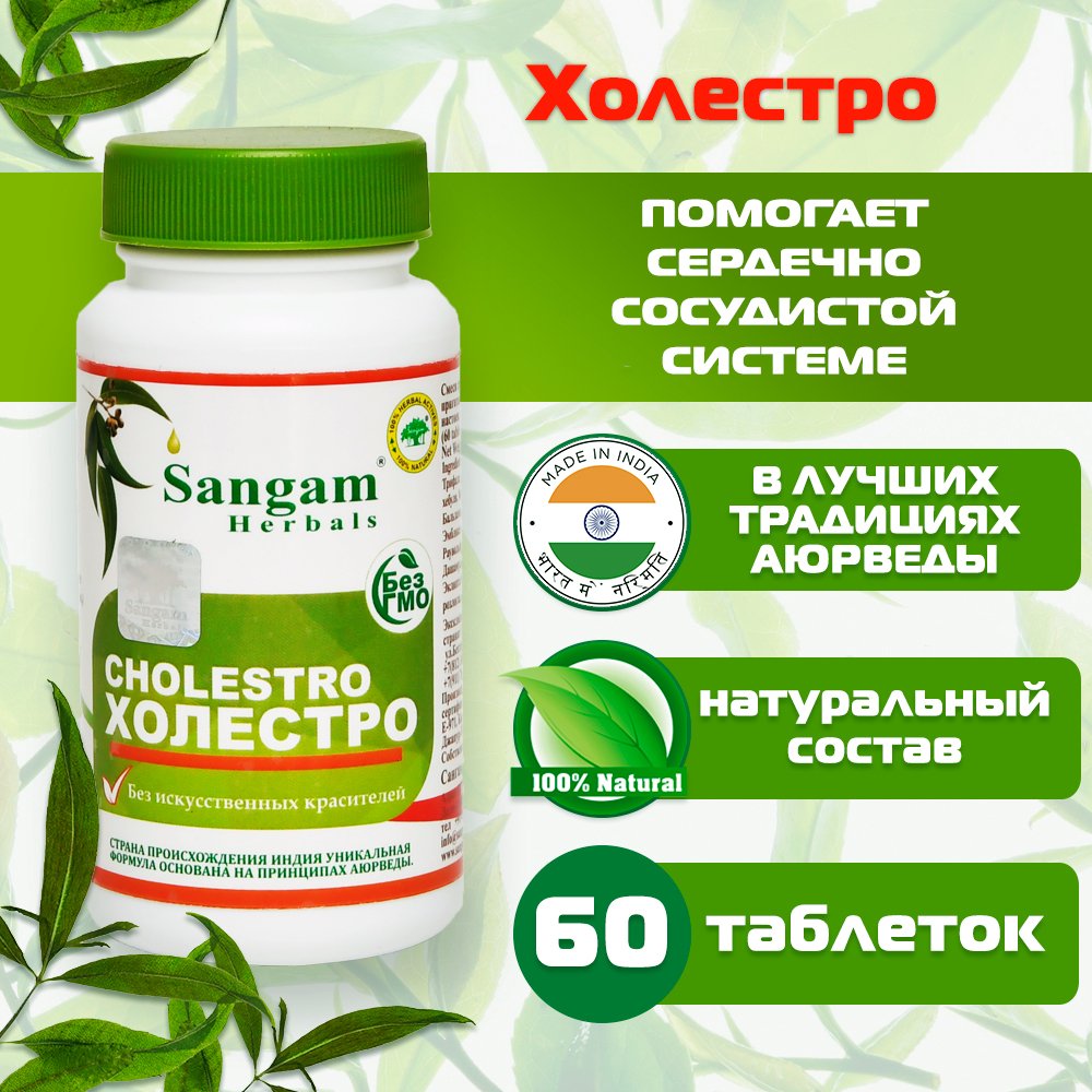 Купить Холестро Sangam Herbals (60 таблеток) в интернет-магазине #store#
