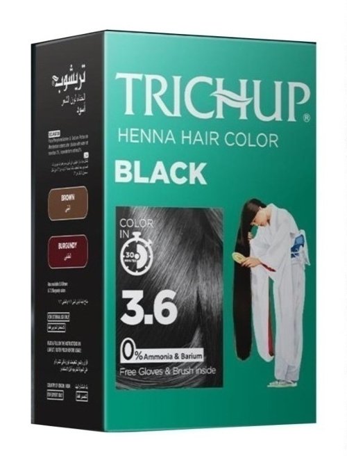 Краска для волос на основе хны Trichup (черная), 60 г. 