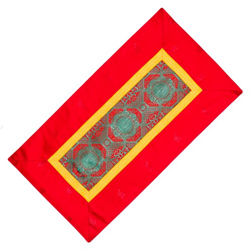 Алтарное покрывало Красно-зеленое с алой окантовкой из натуральной вискозы, 84 x 45 см