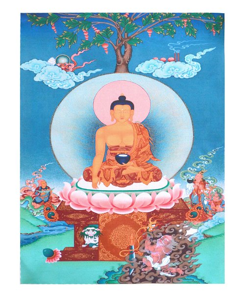 Тханка печатная на холсте Будда Шакьямуни (30 х 40 см)