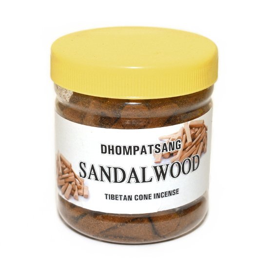 Благовоние конусное Dhompatsang Tibetan Sandalwood Incense, 70 конусов по 3 см, Sandalwood