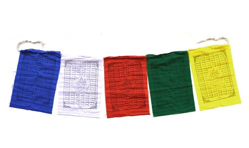 Молитвенные флажки (лунг-та), Авалокитешвара, 5 флажков, 24 x 36 см