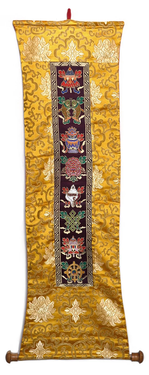 Настенное украшение с Драгоценными Символами желто-черный, 25 x 88 см