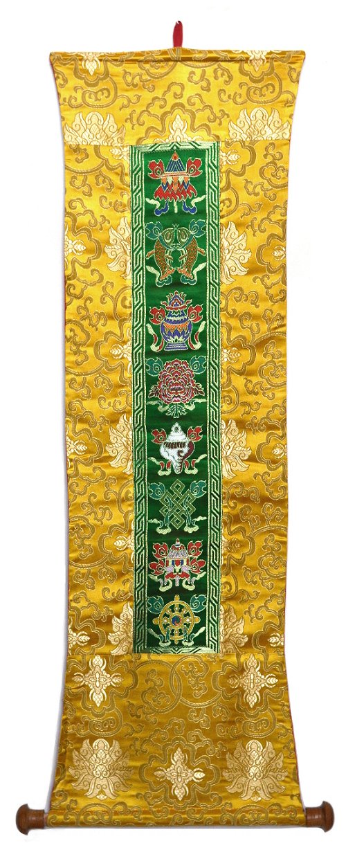 Настенное украшение с Драгоценными Символами желто-зеленый, 25 x 88 см
