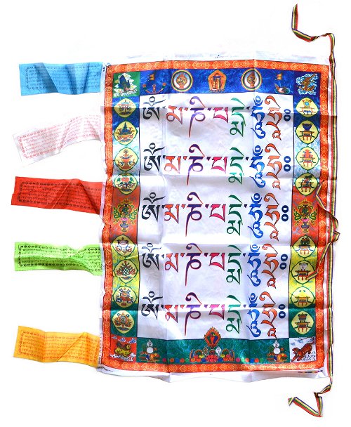 Молитвенный флаг ОМ МАНИ ПАДМЕ ХУМ, 71 x 97 см