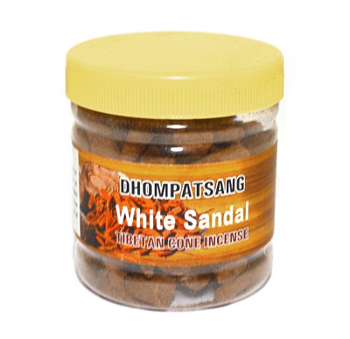 Благовоние конусное Dhompatsang Tibetan White Sandal Incense, 70 конусов по 3 см