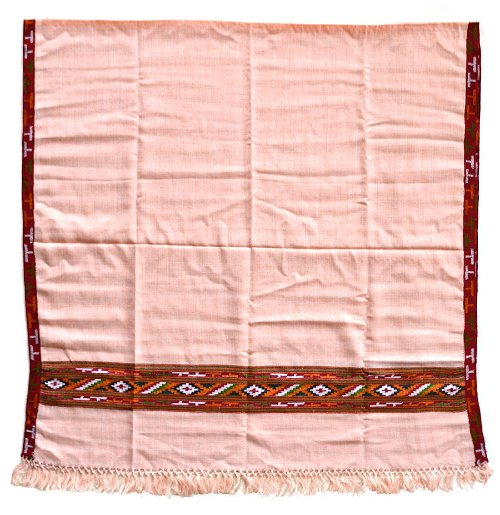 Шаль Куллу, розовый цвет, шерсть, 100 x 210 см