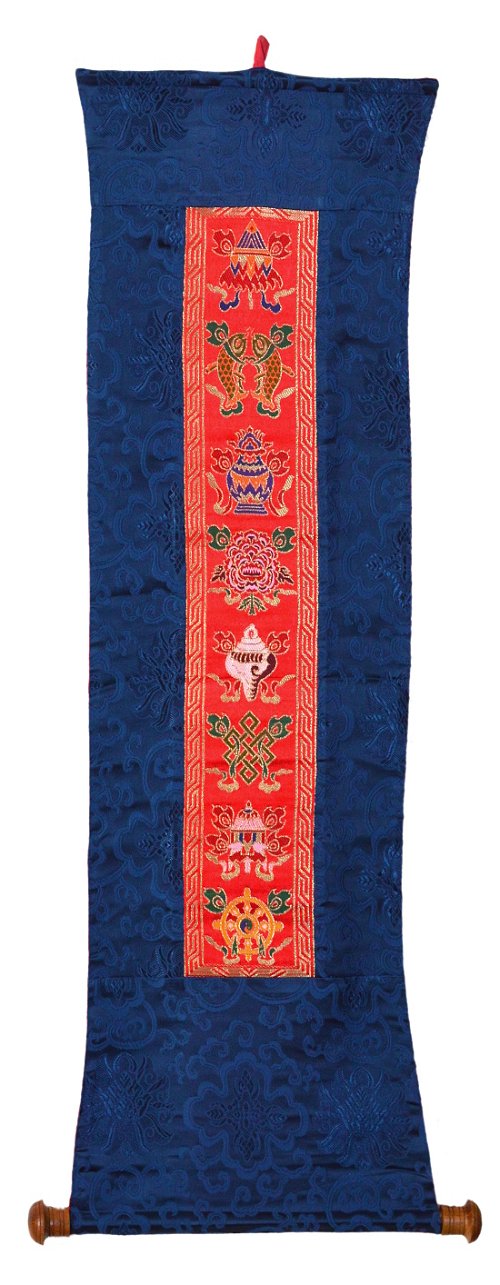 Настенное украшение с Драгоценными Символами сине-красный, 25 x 88 см