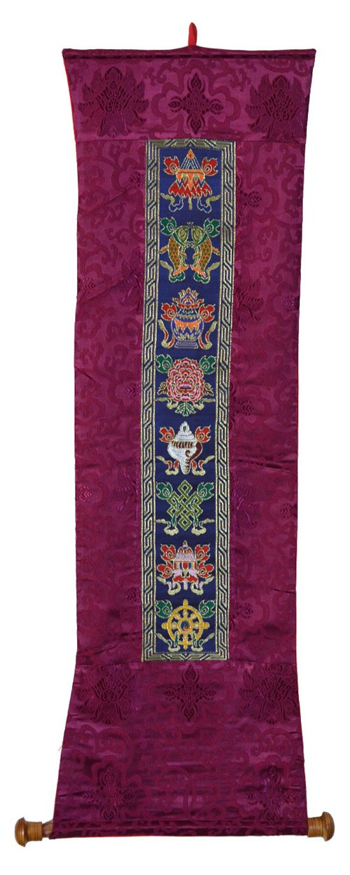 Настенное украшение с Драгоценными Символами фиолетово-синее, 25 x 88 см
