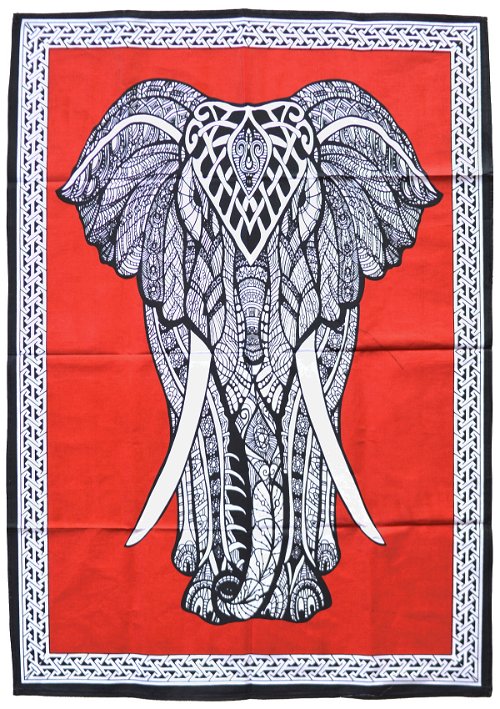 Панно "Слон" (красный фон, 73 х 105 см)