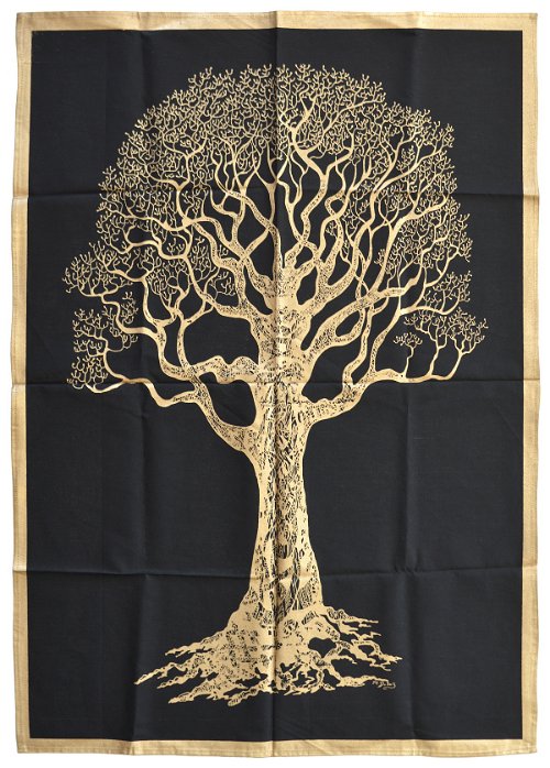 Панно с золотистым рисунком "Дерево" (черный фон, 75 х 106 см)