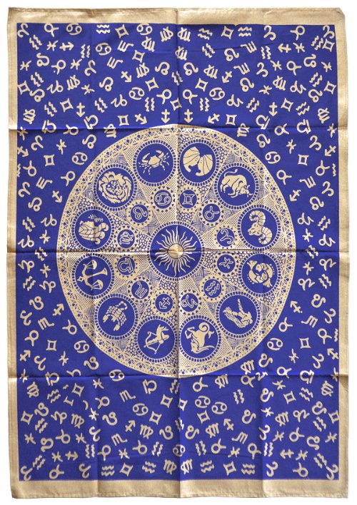 Панно с золотистым рисунком "Астрология" (синий фон, 74 х 108 см)