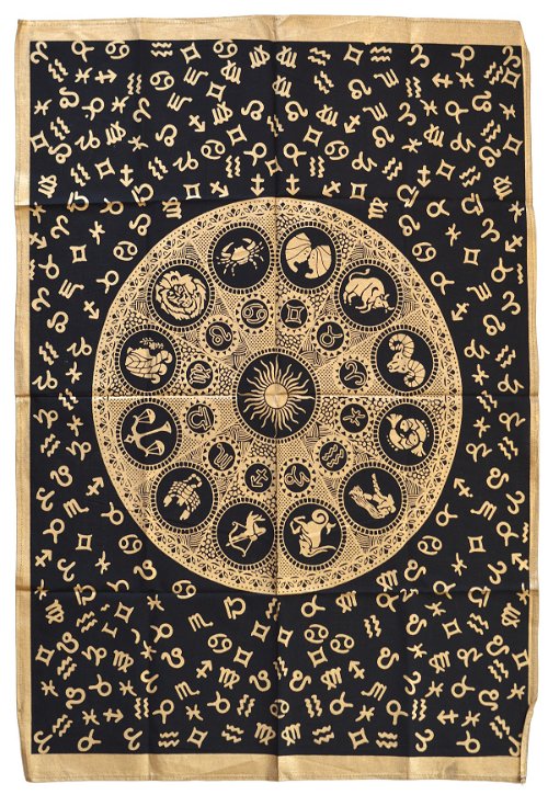 Панно с золотистым рисунком "Астрология" (черный фон, 74 х 108 см)