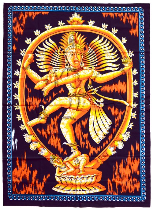 Панно "Танцующий Шива" (Натараджа) (оранжевое, 87 х 116 см)