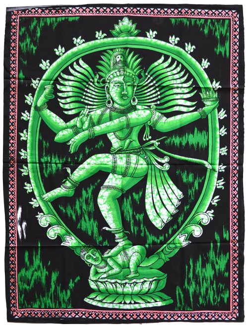 Панно "Танцующий Шива" (Натараджа) (зеленое, 87 х 116 см)