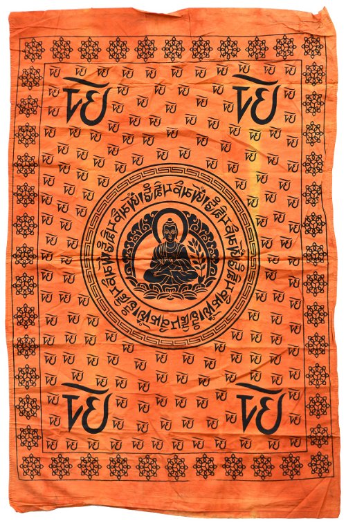 Панно "Будда и ОМ" (оранжевый фон, 73 х 113 см)