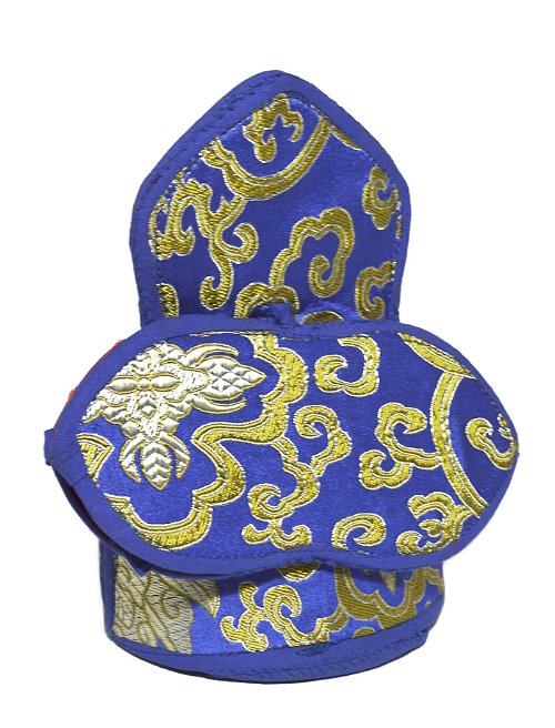 Чехол для колокольчика и ваджры синий (высота 17 см, диаметр 10 см)