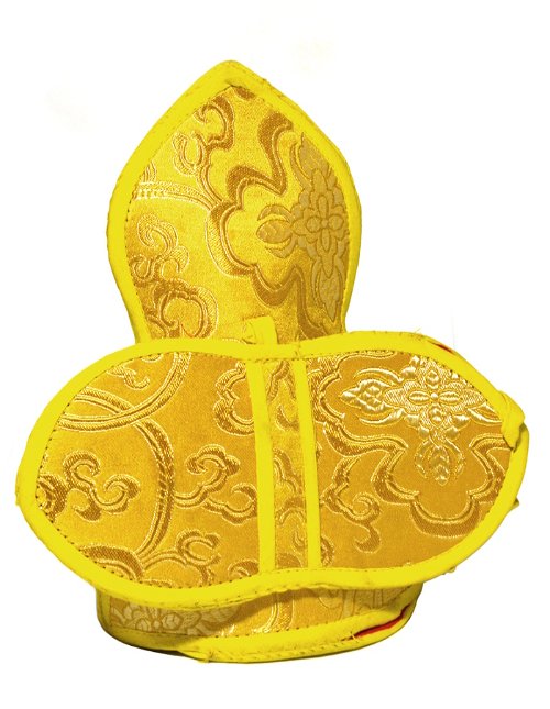 Чехол для колокольчика и ваджры желтый (высота 20 см, диаметр 11 см)