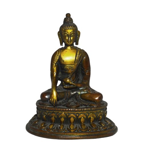 Статуэтка Будды Шакьямуни (бхумиспарша-мудра), 12 см, темная