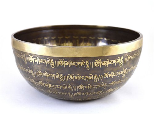 Поющая чаша с тибетским ОМ (23,5 х 10,5 см)