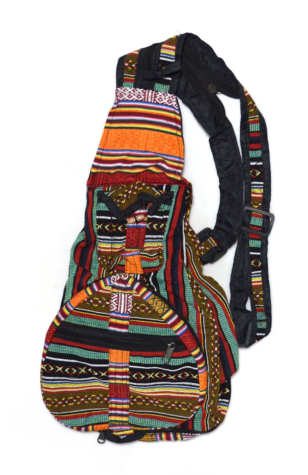 Рюкзак-трансформер, черные и коричневые полосы с крестиками и ноликами, 25 x 65 см