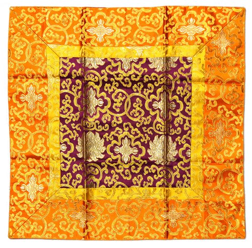 Алтарное покрывало фиолетово-оранжевое с желтой полосой (61,5 x 62 см)
