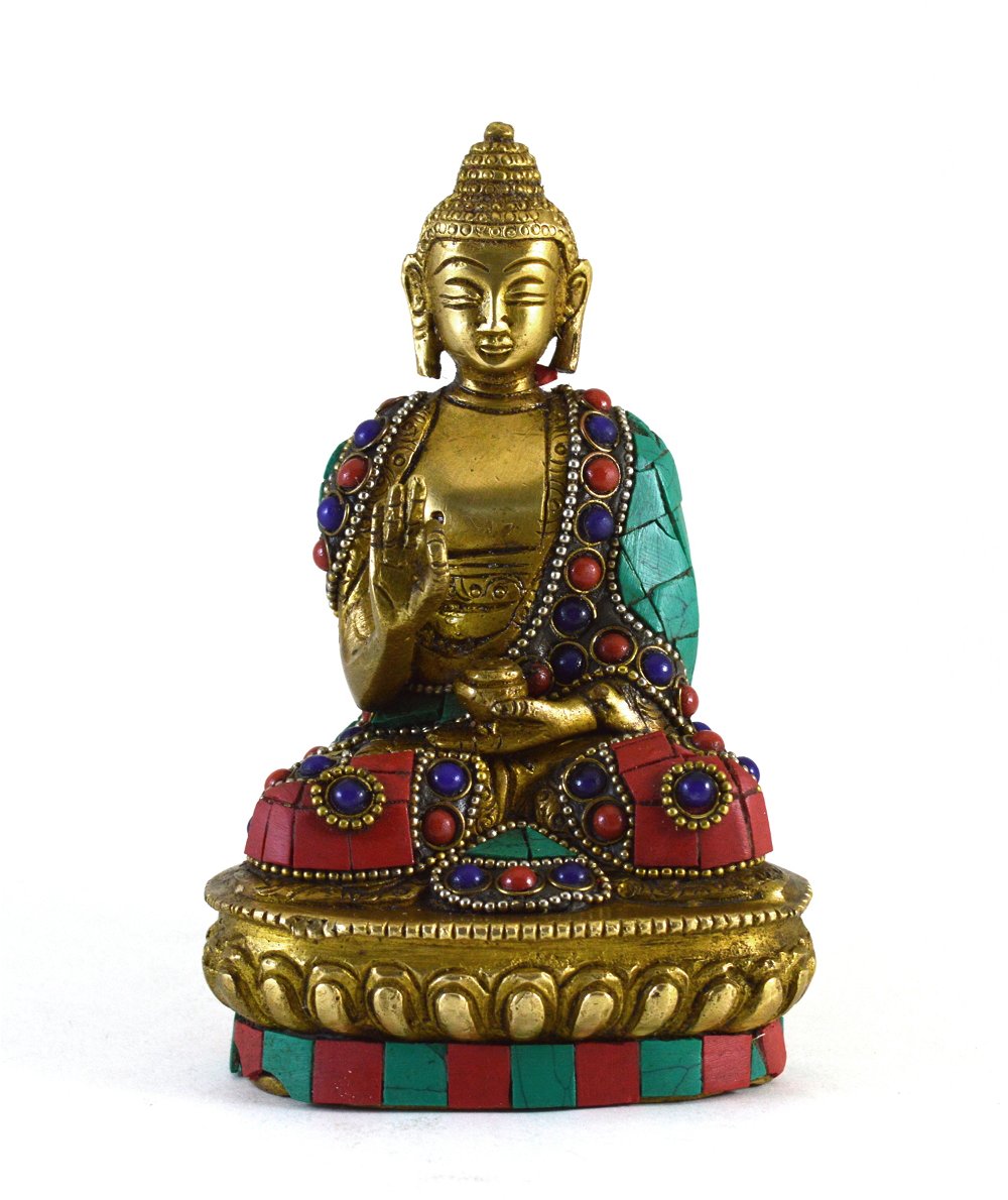 Статуэтка Будды Шакьямуни, витарка-мудра (облицовка — имитация камня), 14 см
