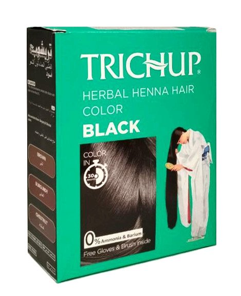 Купить Хна для волос Trichup Henna Hair Color, цвет черный, 60 г (уценка) в интернет-магазине #store#