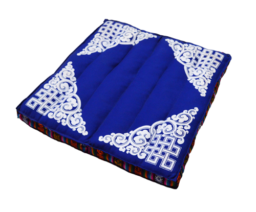 Подушка для медитации складная с Бесконечным Узлом, синяя, 35 x 34 см