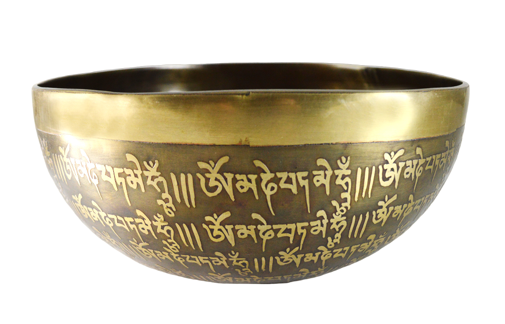Поющая чаша с тибетским ОМ (19 х 8 см), 19 х 8 см, Золотой