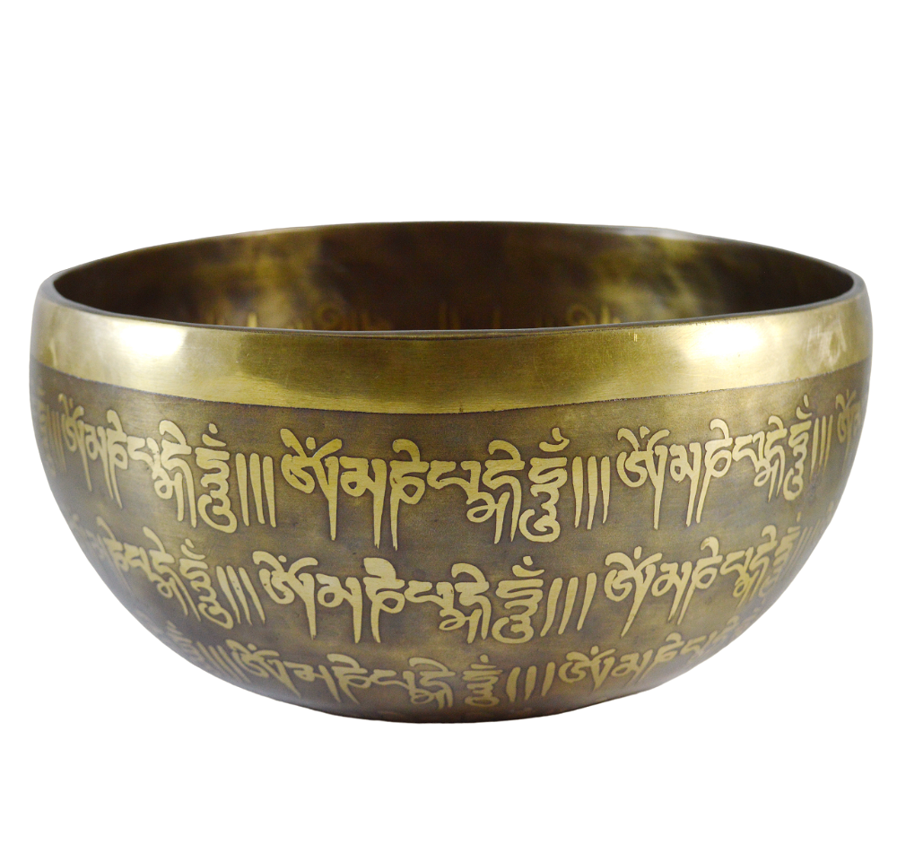 Поющая чаша с тибетским ОМ (20 х 10 см), 20 х 10 см, Золото, Поющая чаша с тибетским ОМ (20 х 10 см)