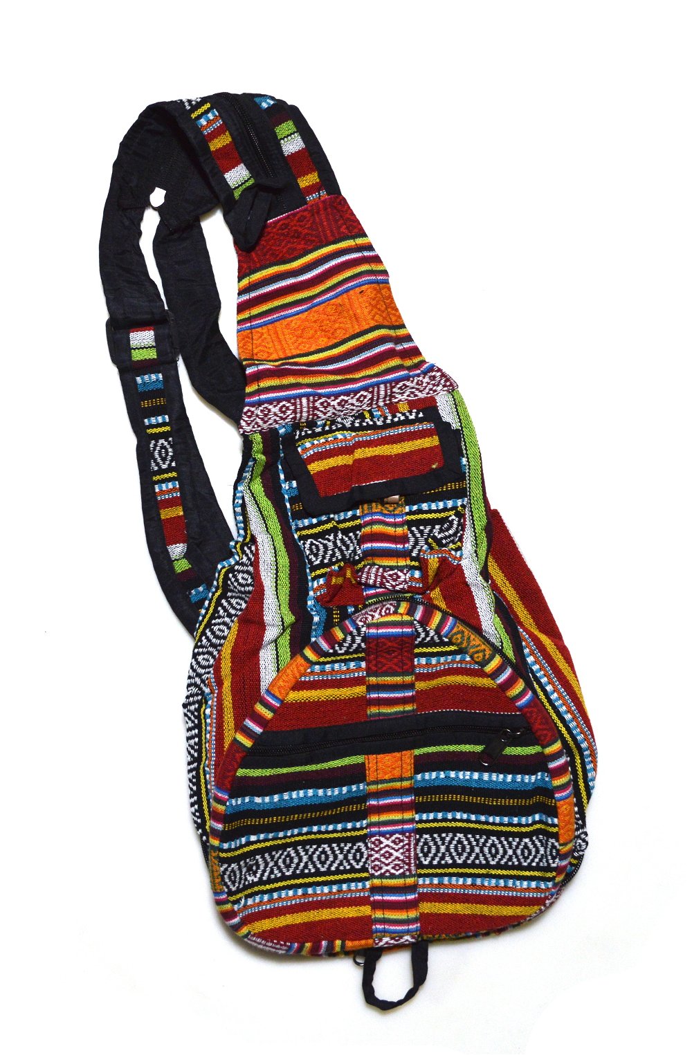 Рюкзак-трансформер, черно-белая полоса с крестиками-ноликами с красной вставкой, 25 x 65 см