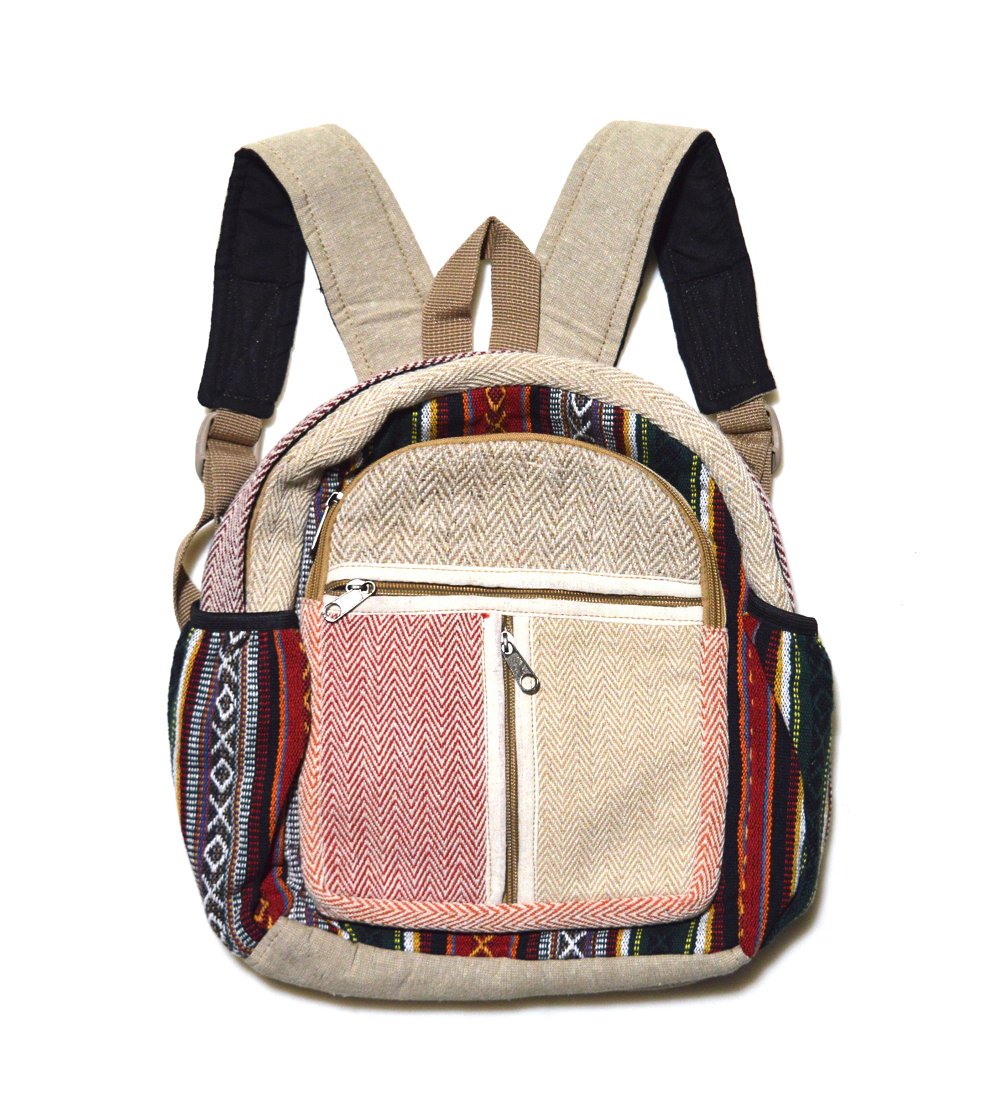 Рюкзак средний бежево-бордовый, полосы с крестиками-ноликами, 32 x 30 см