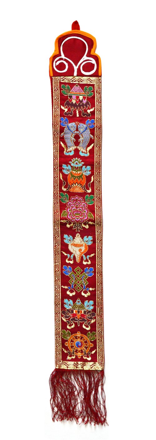 Настенное украшение с Драгоценными Символами (бордовый, 10 x 77 см)