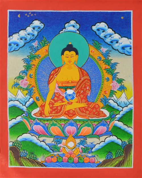 Тханка рисованная Будда Шакьямуни, 28 х 23 см