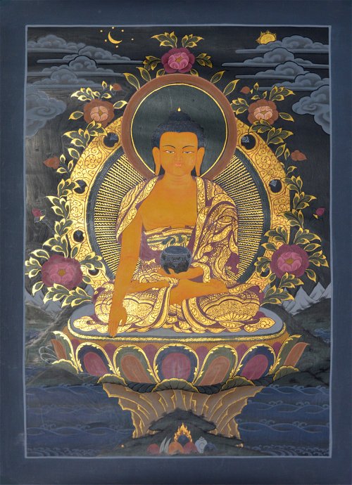 Тханка рисованная Будда Шакьямуни, 43 х 32 см