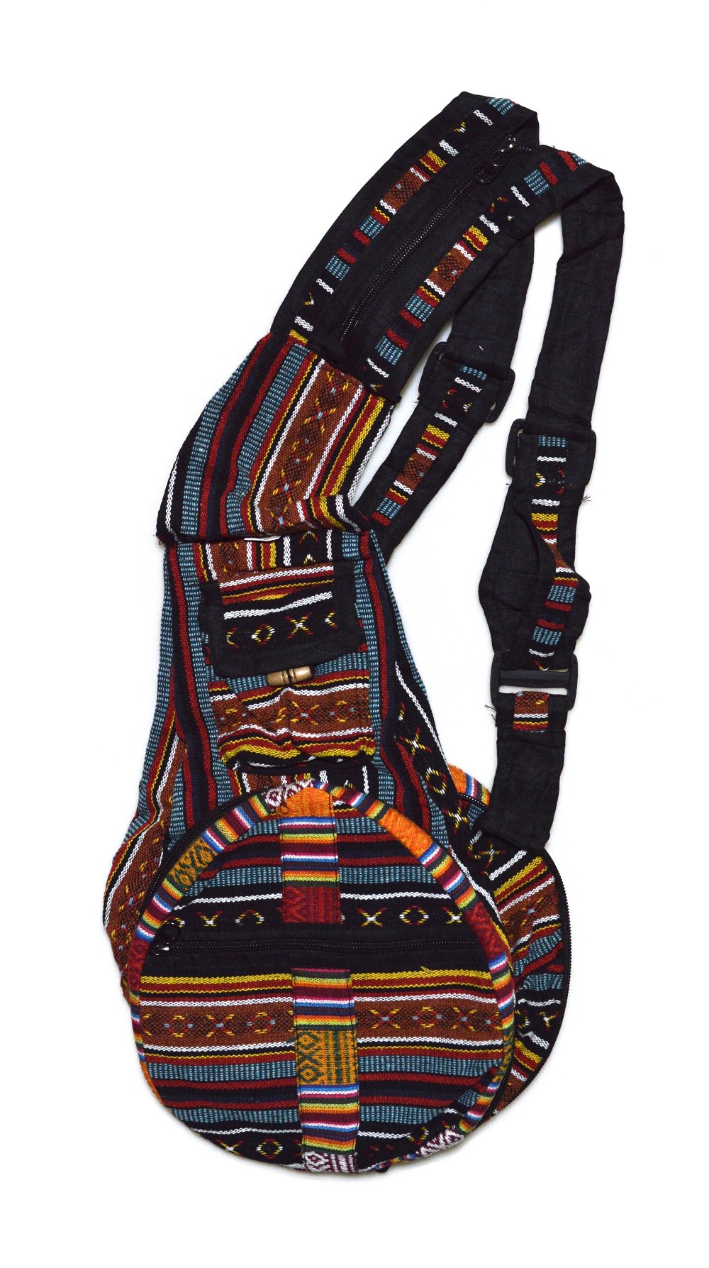 Рюкзак-трансформер, черные полосы с крестиками и ноликами коричневая полоса, 25 x 65 см