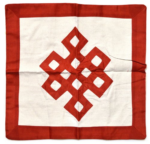 Наволочка с символом Бесконечного узла, 45 x 45 см, красная