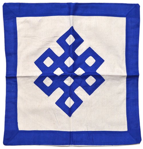 Наволочка с символом Бесконечного узла, 45 x 45 см, голубая