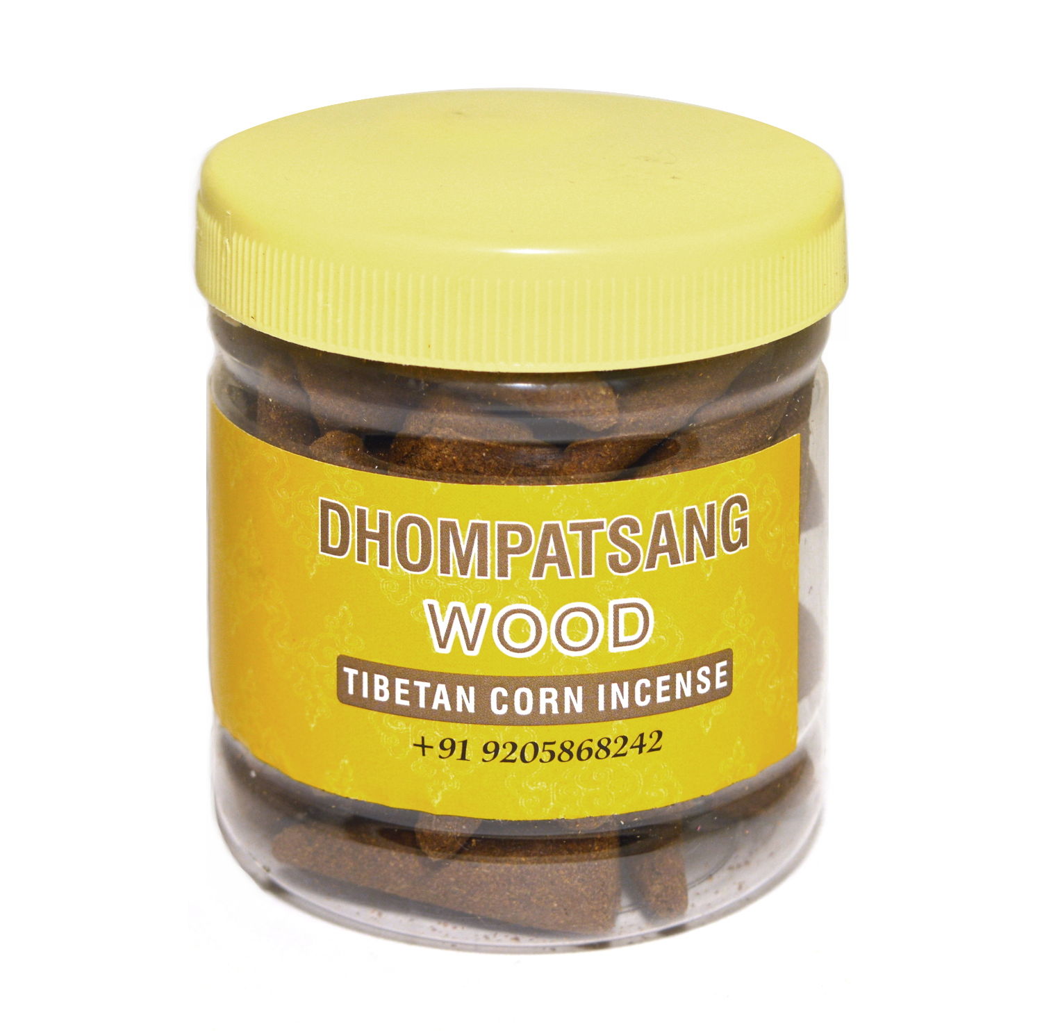 Благовоние конусное Dhompatsang Wood Tibetan Incense, 70 конусов по 3 см. 