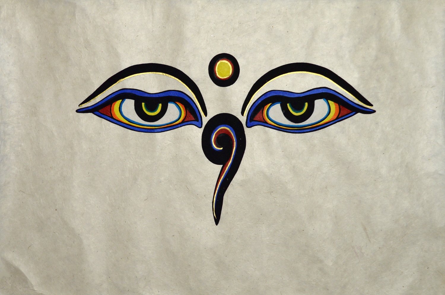 Постер на бумаге локта Глаза Будды (синий) (50 х 75 см). 