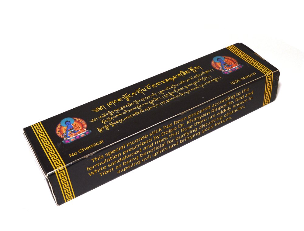 Благовоние Himalayan Dolpo Khanyam Herbal Incense, большая черная пачка, 54 палочки по 18 см, 54, Белый и красный сандал, 54 палочки