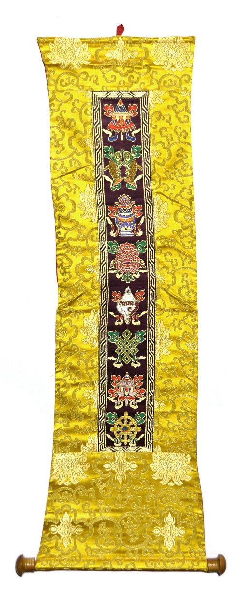 Настенное украшение с Драгоценными Символами, желто-фиолетовый, 25 x 88 см
