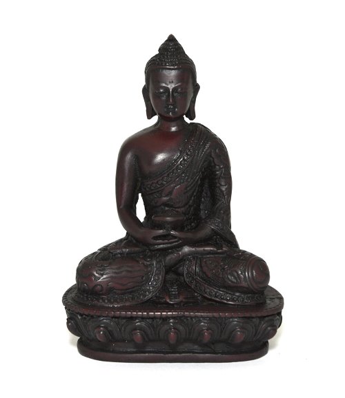 Статуэтка Будды Амитабхи, красно-коричневая, композит, 13,5 х 9,5 см